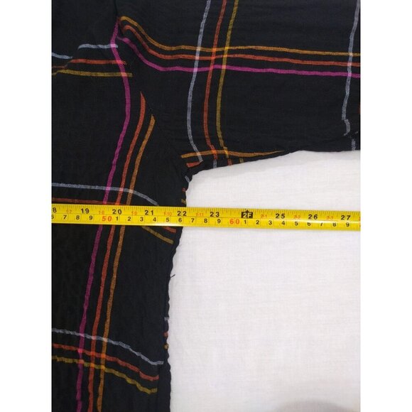 Jane + Delancey Black Plaid Button-Up Shirt Women’s M Cotton Relaxed Fit. NWT - Picture 8 of 10